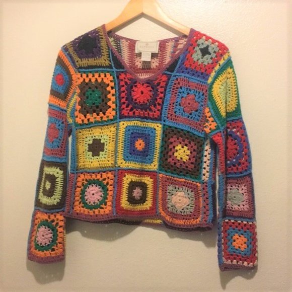 Express Sweaters - Vintage Express Tricot Crochet Sweater